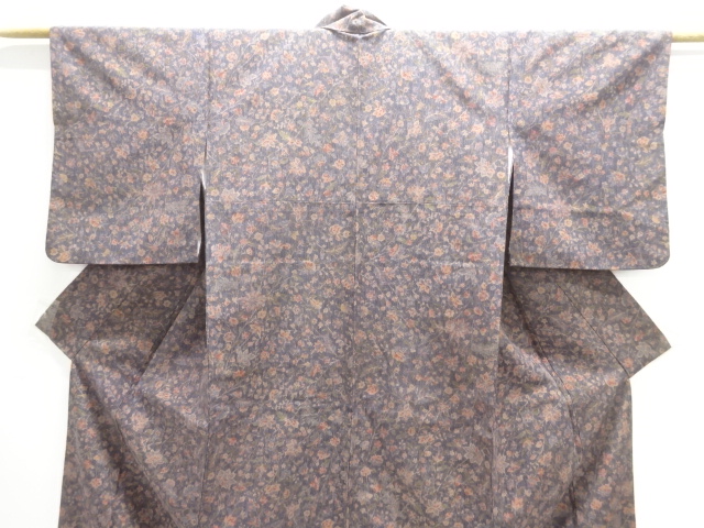  唐花模様小紋着物